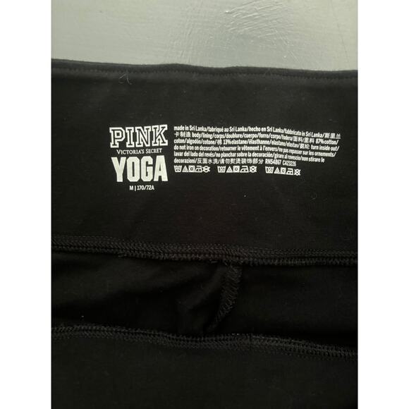 Pink Vs Black Sequin Cotton Yoga Leggings Sz M - Picture 3 of 4
